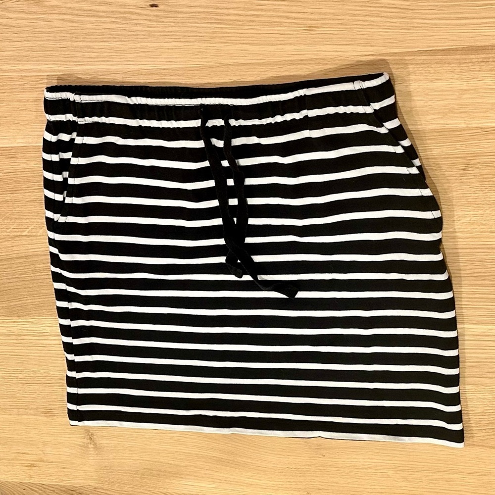Ganni Black and White Mini Skirt XS